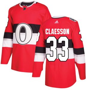 Kinder Ottawa Senators Eishockey Trikot Fredrik Claesson #33 Authentic Rot 2017 100 Classic